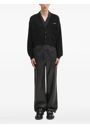 A BATHING APE® embroidered cropped cardigan - Black