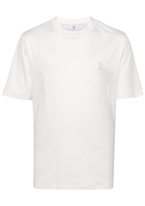 Brunello Cucinelli logo-print cotton T-shirt - White