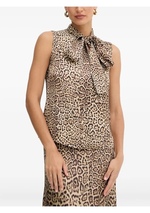 MARCIANO by GUESS bow leopard-print blouse - Neutrals