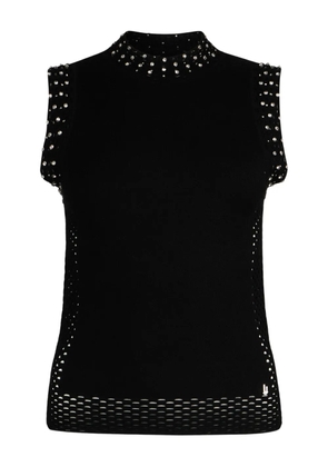 LIU JO bejewelled perforated gilet - Black