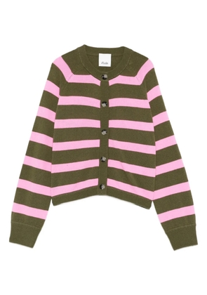 Allude stripe-pattern cardigan - Green