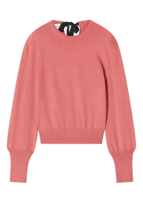Lanvin ribbon-detail crew-neck sweater - Pink