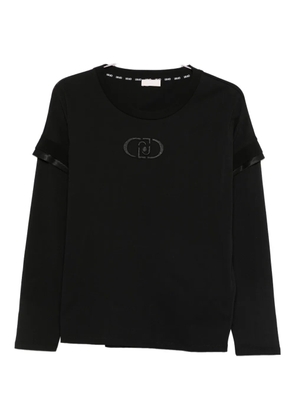 LIU JO ribbon-trim t-shirt - Black