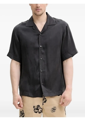 HUGO revere-collar short-sleeve shirt - Black