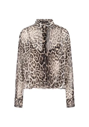 Ermanno Scervino animal-print long-sleeve shirt - Neutrals