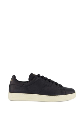 TOM FORD perforated lace-up leather sneakers - Black