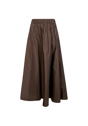P.A.R.O.S.H. elastic-waistband midi skirt - Brown