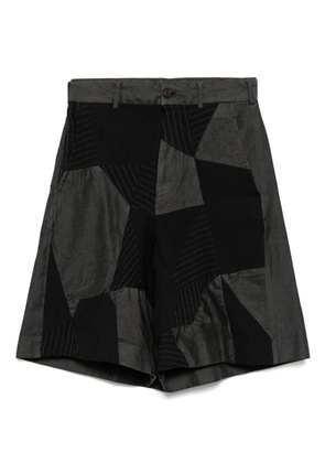 Black Comme Des Garçons Gabardine patchwork shorts