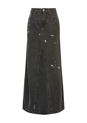 MM6 Maison Margiela paint-splatter denim skirt - Black