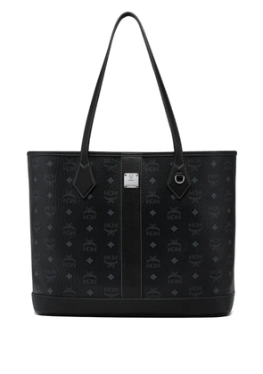 MCM medium logo-plaque tote bag - Black