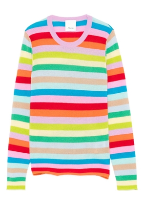 Allude striped-pattern crew-neck sweater - Blue