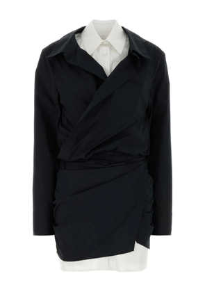 The Attico poplin wrap dress - Black