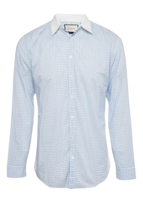 Gucci Pre-Owned checked cotton shirt - Blue