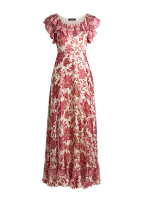ETRO ruffled floral-print dress - Neutrals