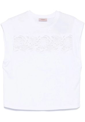TWINSET lace-detail T-shirt - White