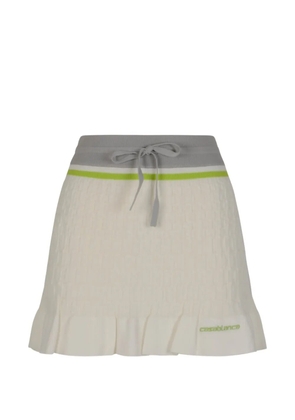 Casablanca drawstring ruffled mini skirt - White