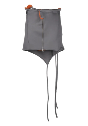 Ottolinger asymmetric-hem zip-up miniskirt - Grey