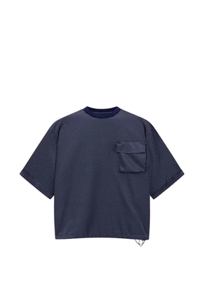 Giorgio Armani micro-dot chest-pocket silk T-shirt - Blue