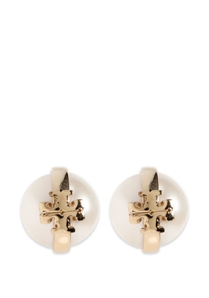 Tory Burch pearl logo earrings - Gold