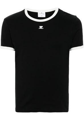Courrèges Contrast cotton T-shirt - Black