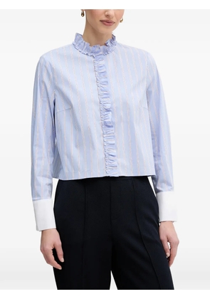 OUI ruffled striped shirt - Blue