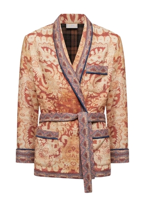 Pierre-Louis Mascia damask-pattern belted jacket - Orange
