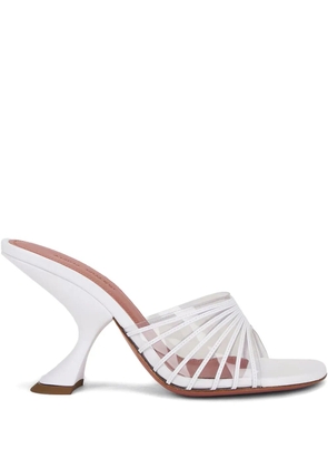 Amina Muaddi sculpted-heel strap mules - White