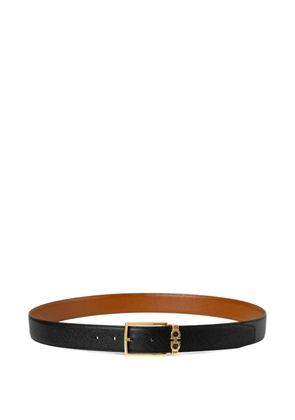 Ferragamo rectangular-buckle leather belt - Black