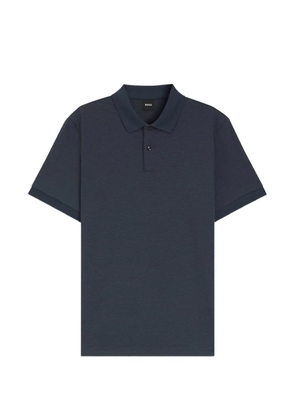 BOSS textured short-sleeved polo shirt - Blue