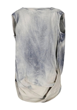 Rick Owens draped denim top - White