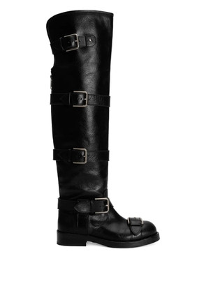 Dolce & Gabbana buckle-strap leather boots - Black