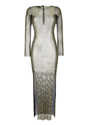 Santa Brands Diamonds rhinestone-embellished mesh maxi dress - Black