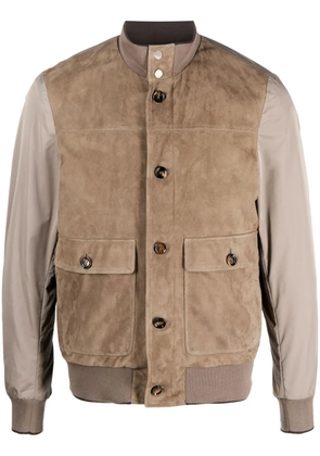 Moorer Kant-KMU suede bomber jacket - Neutrals