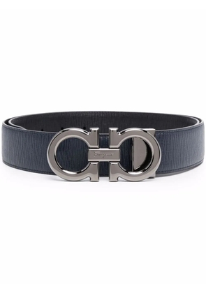 Ferragamo Gancini-buckle leather belt - Blue