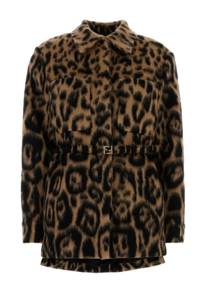FENDI animal-print jacket - Brown