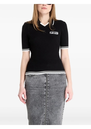 Off-White ribbed short-sleeve top - Black