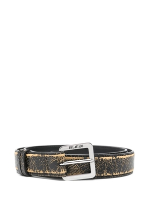 The Attico crackled buckle leather belt - Black