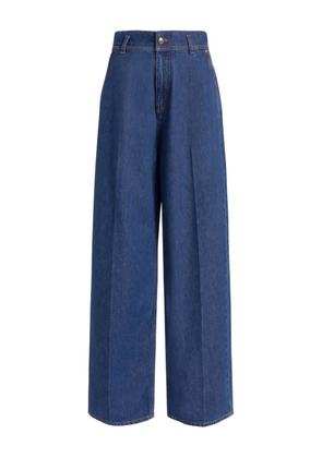 Alberta Ferretti logo-detail cotton jeans - Blue