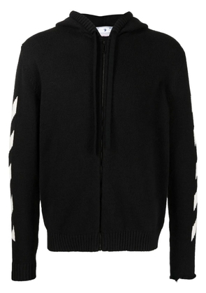Off-White Diag-stripe print hoodie - Black