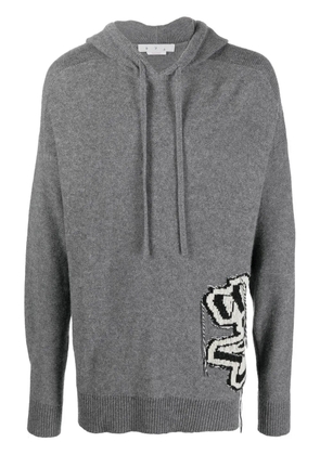 Off-White intarsia-knit hoodie - Grey