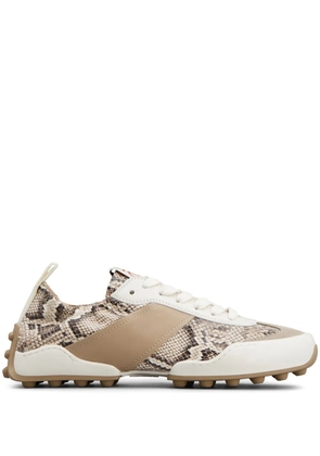 Tod's snake-print leather sneakers - Neutrals