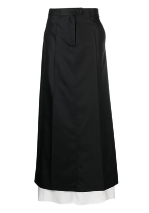 Peter Do double-layer A-line maxi skirt - Black
