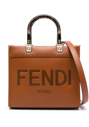 FENDI small Sunshine leather tote bag - Brown