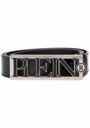 Philipp Plein logo-plaque leather belt - Black