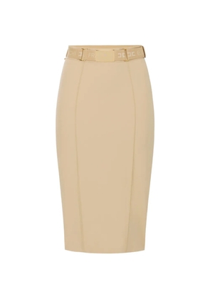 Elisabetta Franchi ribbing midi skirt - Neutrals