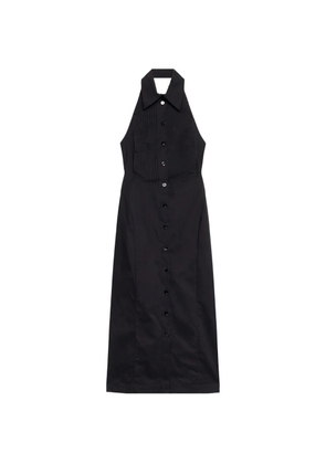 Blumarine plissé button midi dress - Black