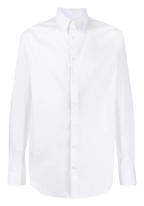 Giorgio Armani curved hem longsleeved shirt - White
