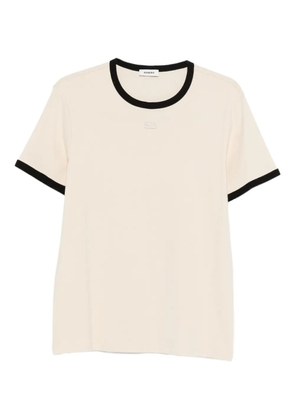 SANDRO contrast-trim T-shirt - Neutrals