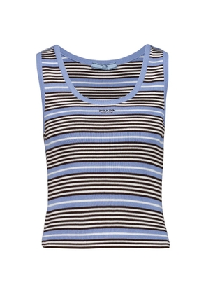 Prada striped knitted tank top - Blue