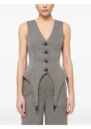 NISSA button single-breasted vest - Grey